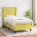 vidaXL Posteľný rám boxspring s matracom zelený 90x200 cm látka