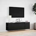 vidaXL TV nástenná skrinka s LED svetlami čierna 135x31x39,5 cm