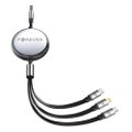 Forever 3v1 kábel USB - Lightning + 2x USB-C 1,2 m 100W čierny