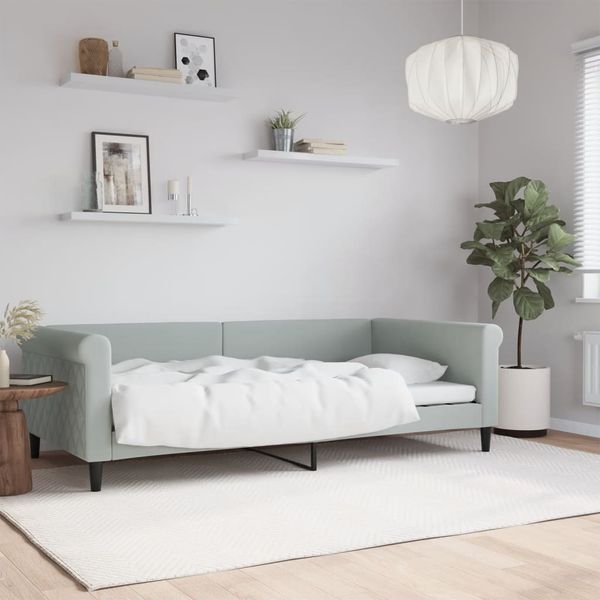 VidaXL Denná posteľ bledosivá 100x200 cm zamat