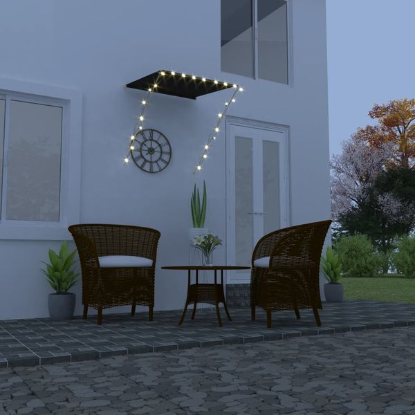 vidaXL Zaťahovacia markíza s LED 100x150 cm antracitová
