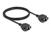 Sieťový predlžovací kábel - RJ-45 (F) do RJ-45 (F) - 1 m - S/FTP - CAT 6a - neobsahuje halogény - čierna