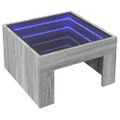 vidaXL Konferenčný stolík s nekonečnými LED sivý sonoma 50x50x30 cm