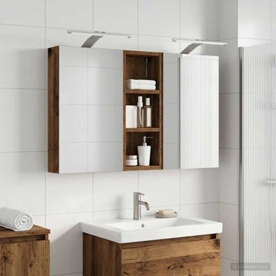 vidaXL Set kabinetov do kúpeľne s poličkou 3 pcs 80 x 10,5 x 50 cm