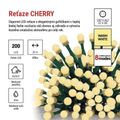 LED vianočná cherry reťaz – guličky, 20 m, vonk. aj vnútor.,teplá biela, programy, časovač