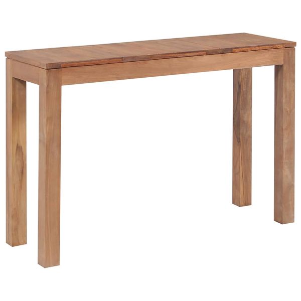vidaXL Konzolový stolík z teakového dreva prírodná úprava 110x35x76 cm