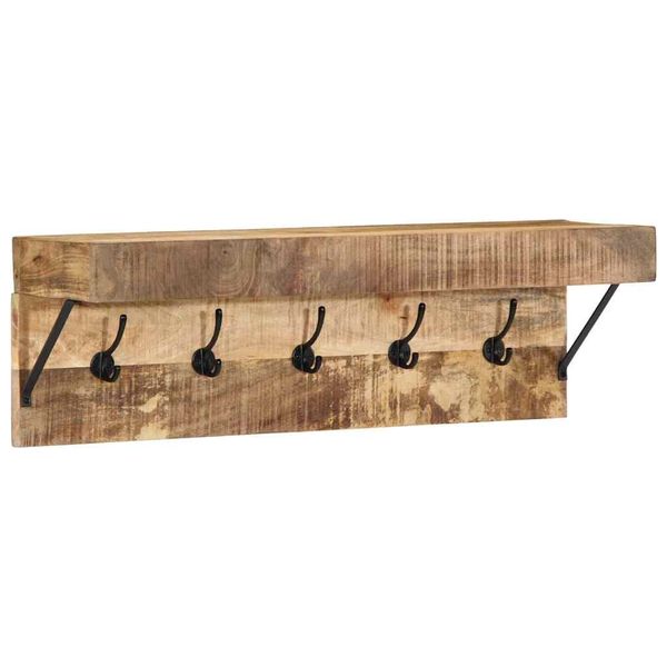 vidaXL Vešiak Nástenný s úložiskom Hnedá 73 x 19 x 23 cm Mangový masív