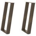 vidaXL Nohy konzolového stolíka v tvare U, 2 ks, prírodná oceľ, 38 x (72-73) cm, oceľ