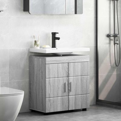 vidaXL Set kabinetov do kúpeľne TULUM Sivý Sonoma 60 x 34 x 63 cm