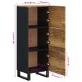 vidaXL Komoda s 3 dvierkami 40x33x110 cm masívny mangovník a železo