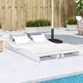 vidaXL Lehátka na opaľovanie 2 ks biele 205x60x31,5cm masívna borovica
