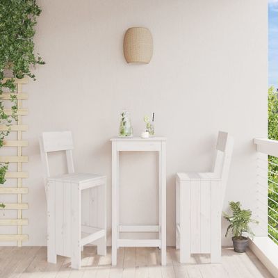 vidaXL Barové stoličky 2 ks biele 40x48,5x115,5 cm borovicový masív