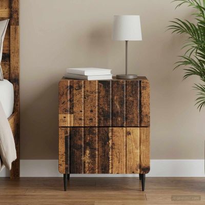 vidaXL Nočný stolík Staré drevo 43 x 34,5 x 49,5 cm Kompozitné drevo