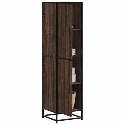 vidaXL Vysoká skrinka hnedý dub 35,5x35x139 cm kompozitné drevo+kov