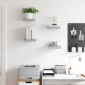 vidaXL Plávajúce nástenné police 4 ks betónovo-sivé 23x23,5x3,8 cm MDF