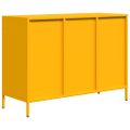 vidaXL Komoda horčicovožltá 101,5x39x73,5 cm oceľ valcovaná za studena