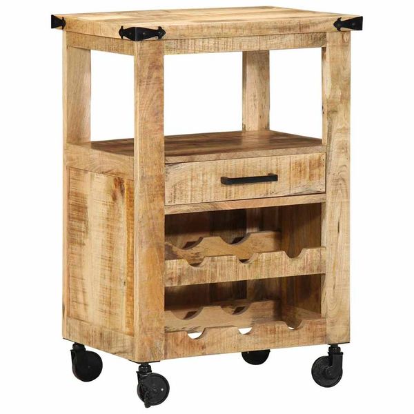 vidaXL Kuchynský vozík Hnedá 55 x 40 x 80 cm Masívne mango drevo