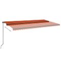 vidaXL Manuálne zaťahovacia markíza 600x300 cm oranžová a hnedá