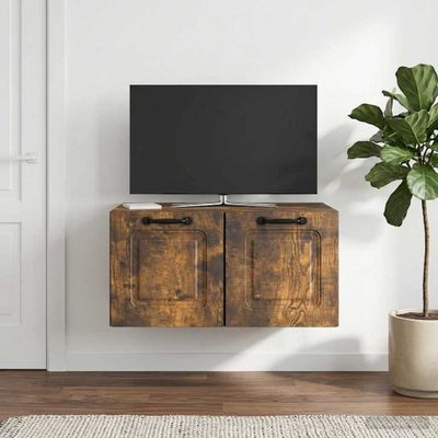 vidaXL Nástenná TV skrinka Nástenný Dymový dub 59,5 x 41 x 30 cm