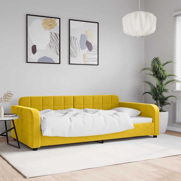 vidaXL Denná posteľ žltá 100x200 cm zamat