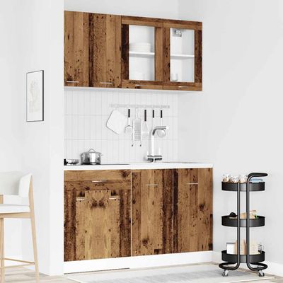 VidaXL 4-dielna súprava kuchynských skriniek Lyon Old Wood Engineered Wood