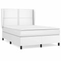 vidaXL Boxspring posteľ s matracom biela 140x200 cm umelá koža