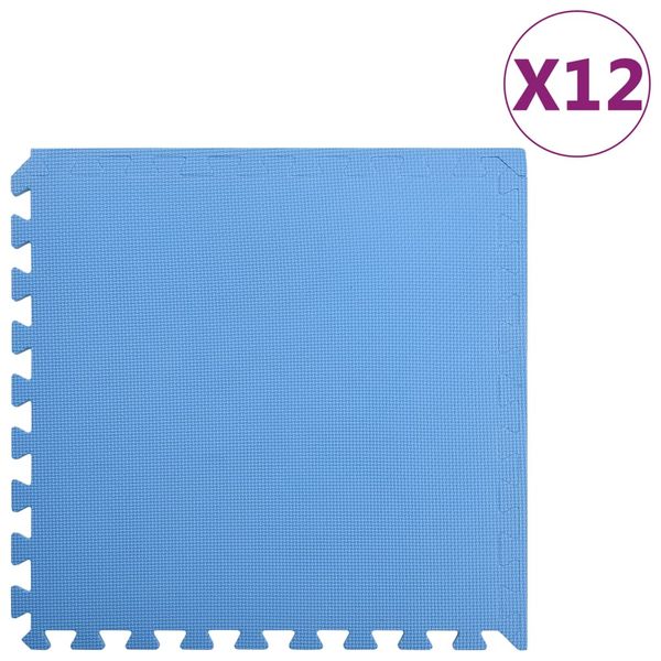 vidaXL Podložky puzzle 12 ks 4,32㎡ EVA pena modré