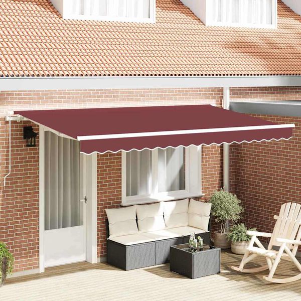 vidaXL Zatemniteľná markíza Vínovo červená 400 x 200 cm látka