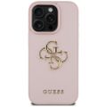 Guess Hardcase PU Zrnitý Big 4G a Classic Logo puzdro pre iPhone 16 Pro Max 6,9" Ružová