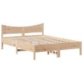 vidaXL Posteľný rám s čelom 135x190 cm borovicový masív