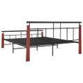 vidaXL Posteľný rám, kov a dubový masív 160x200 cm