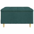 vidaXL Ottoman s Úložným Priestorom Tmavozelená 80 x 80 x 45 cm látka