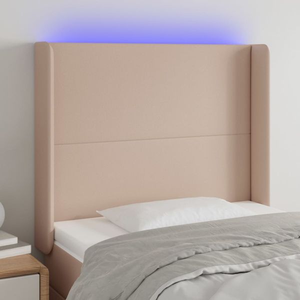 VidaXL Čelo postele kapučínové 103x16x118/128 cm umelá koža