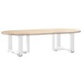 vidaXL Nohy konferenčného stolíka v tvare T, 2 ks, biele, 50x25x(30-31) cm, oceľové