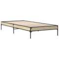 vidaXL Posteľný rám dub sonoma 90x190 cm kompozitné drevo a kov