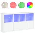vidaXL Komoda s LED svetlami biela 202x37x100 cm