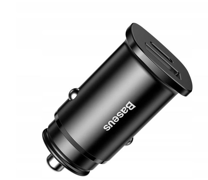 Baseus Rýchlonabíjačka do auta USB/USB-C QC 30W čierna