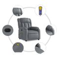 vidaXL Elektrické masážne sklápacie kreslo sivé umelá koža