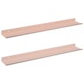vidaXL Závesná polica 2 ks Ružová 60 x 8,5 x 2,5 cm Oceľ