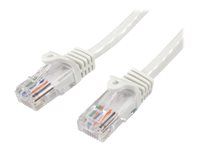 Patch kábel - RJ-45 (M) do RJ-45 (M) - 1 m - UTP - CAT 5e - podložka, prevedenie bez hrbolčekov - biela