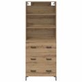 vidaXL Highboard Remeselný dub 69,5 x 34 x 180 cm Kompozitné drevo