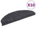 vidaXL Schodové rohože, samolepiace, 10 ks, 65x21x4 cm, tmavošedé, polkruhové, veľké