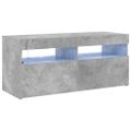 vidaXL TV skrinka s LED svetlami betónovo-sivá 90x35x40 cm