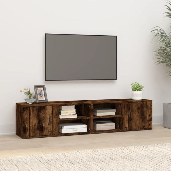 vidaXL TV skrinky 2 ks dymový dub 80x31,5x36 cm spracované drevo