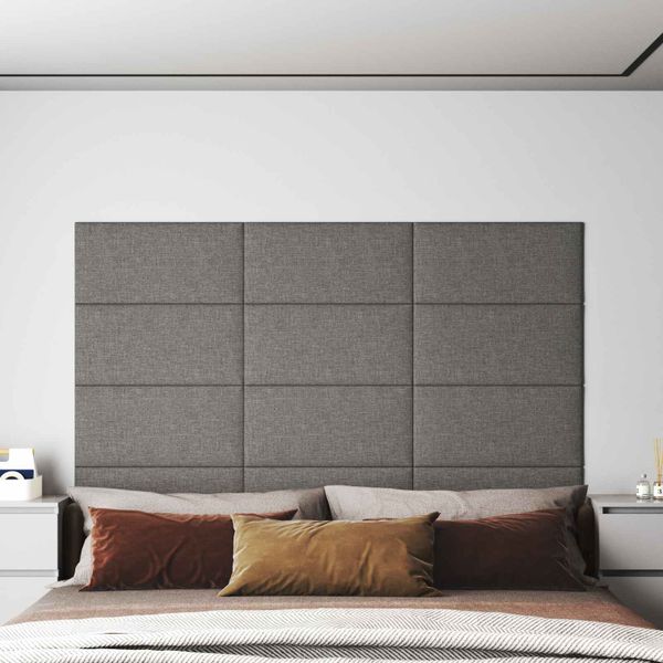 vidaXL Nástenný čelník 12 pcs 60 x 30 cm Svetlosivá látka