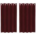 vidaXL Zatemňovacie závesy 2 ks Víno červené 140 x 140 cm Zamat