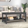 vidaXL Konferenčný stolík sivý 110x55x45 cm borovicový masív