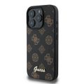 Puzdro Guess na iPhone 16 Pro 6,3" pevné čierne GUHMP16LPGPYSK Peony Script MagSafe