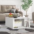 vidaXL Konferenčné stolíky 4 ks, biele 33x33x33 cm, kompozitné drevo