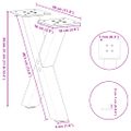 vidaXL Nohy konferenčného stolíka v tvare X, 2 ks, antracitové, 30 x (30-31) cm, oceľ